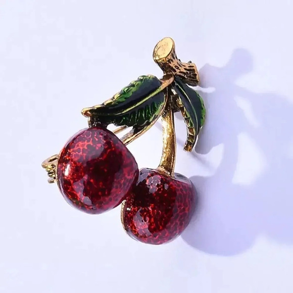 VQ Cherries Brooch - Picture 3 of 6